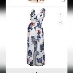 Lavish Glow Ruffled Chiffon Maternity Dress Size Small